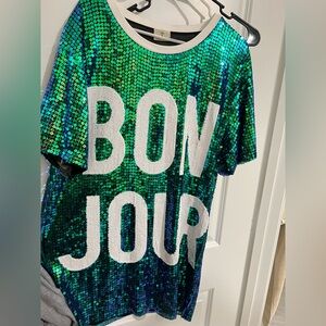 Sequin Bonjour women’s  mini - Green and White